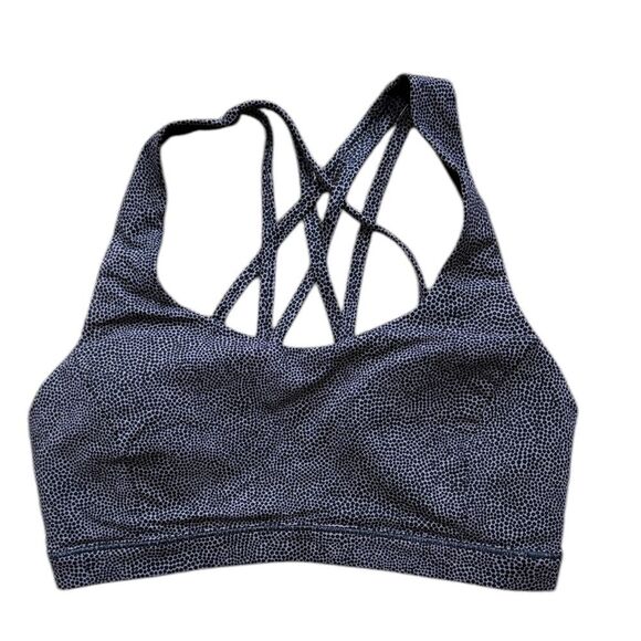 Lululemon Black Dotted Strappy Sports Bra - Picture 1 of 3